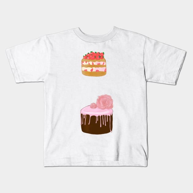 Cute cakes Kids T-Shirt by Carriefamous